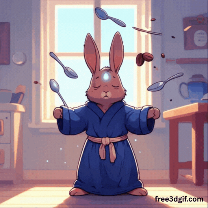 Bunny Makes Coffee with Telekinesis – Magical Mornings in 3D Animation