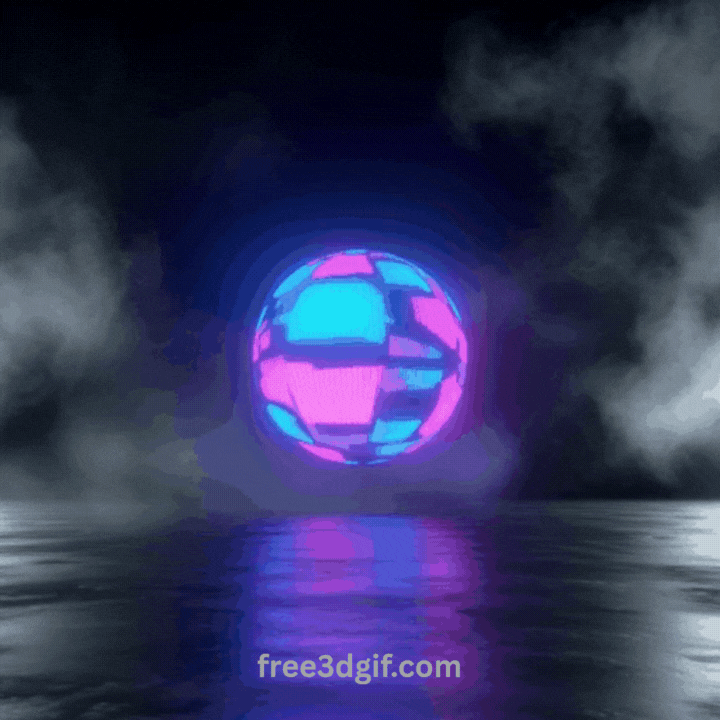 Cyberpunk Glowing Sphere – 3D Loop GIF