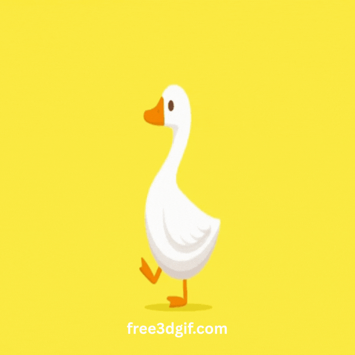 Cute Walking Goose GIF – Smooth 3D Loop Animation